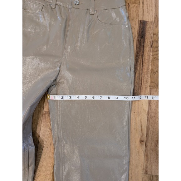 Pacsun 90s Boyfriend Faux Leather Pants Women's 26 Size 2 Small Tan Straight Leg - Picture 14 of 15